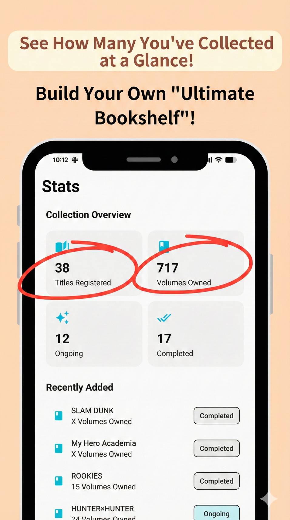 ComiLog manga collection backup export screen